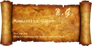 Mamuzsits Gábor névjegykártya