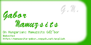 gabor mamuzsits business card